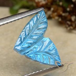 Topaze Bleu Suisse naturelle Taille Fleur, 4.41 ct, Transparent