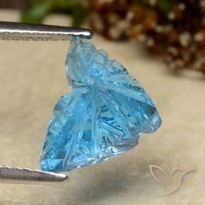 Topaze Bleu Suisse naturelle Taille Fleur, 4.41 ct, Transparent
