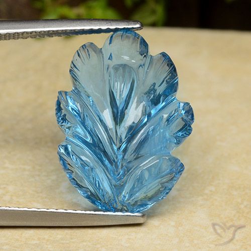Topaze Bleu Suisse naturelle Taille Fleur, 15.17 ct, Transparent
