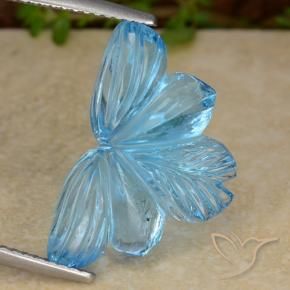 Topaze Bleu Suisse naturelle Taille Fleur, 12.06 ct, Transparent