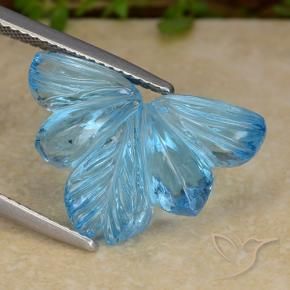 Topaze Bleu Suisse naturelle Taille Fleur, 12.06 ct, Transparent