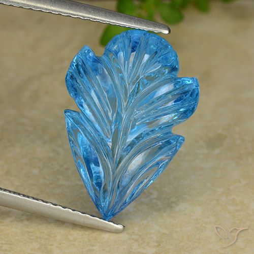 Topaze Bleu Suisse naturelle Taille Fleur, 10.37 ct, Transparent