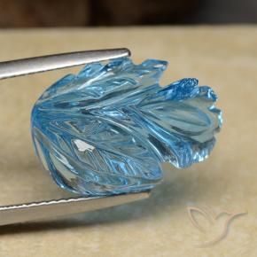 Topaze Bleu Suisse naturelle Taille Fleur, 13.62 ct, Transparent