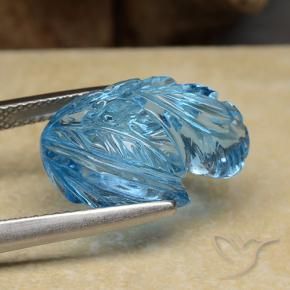 Topaze Bleu Suisse naturelle Taille Fleur, 13.62 ct, Transparent