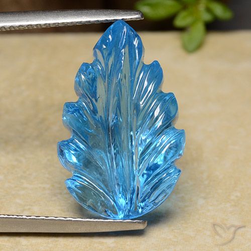 13.36ct Naturel Bleu Suisse Topaze, Taille Fleur, Transparent