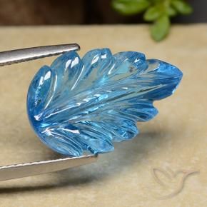 Topaze Bleu Suisse naturelle Taille Fleur, 13.36 ct, Transparent