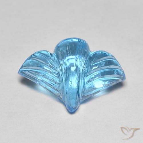 Topaze Bleu Suisse naturelle Taille Fleur, 7.30 ct, Transparent