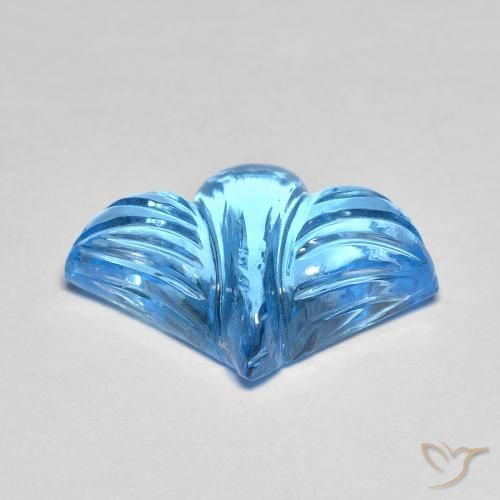 Topaze Bleu Suisse naturelle Taille Fleur, 7.30 ct, Transparent
