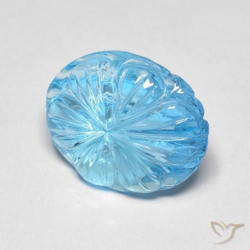 Topaze Bleu Suisse naturelle ovale, 8.37 ct, Transparent