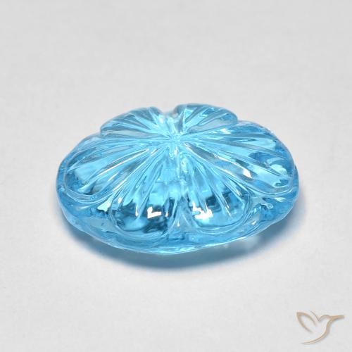 Topaze Bleu Suisse naturelle ovale, 8.37 ct, Transparent