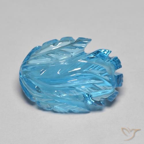 Topaze Bleu Suisse naturelle Taille Fleur, 13.53 ct, Transparent