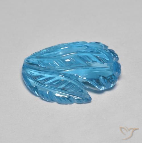 Topaze Bleu Suisse naturelle Taille Fleur, 13.53 ct, Transparent