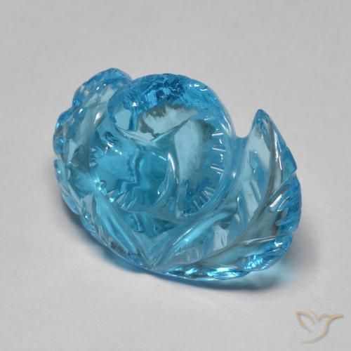 Topaze Bleu Suisse naturelle Taille Fleur, 12.78 ct, Transparent