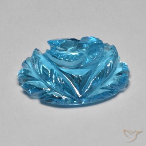 Topaze Bleu Suisse naturelle Taille Fleur, 12.78 ct, Transparent