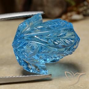 Topaze Bleu Suisse naturelle Taille Fleur, 19.85 ct, Transparent