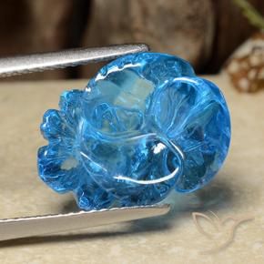 Topaze Bleu Suisse naturelle Taille Fleur, 12.28 ct, Transparent