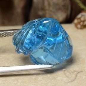 Topaze Bleu Suisse naturelle Taille Fleur, 12.28 ct, Transparent
