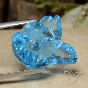 Topaze Bleu Suisse naturelle Taille Fleur, 12.63 ct, Transparent