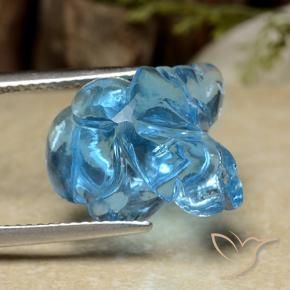 Topaze Bleu Suisse naturelle Taille Fleur, 12.63 ct, Transparent
