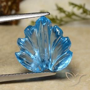 Topaze Bleu Suisse naturelle Taille Fleur, 8.71 ct, Transparent