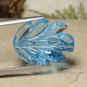 Topaze Bleu Suisse naturelle Taille Fleur, 10.13 ct, Transparent