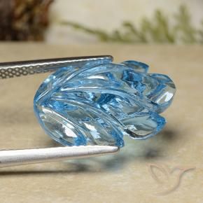 Topaze Bleu Suisse naturelle Taille Fleur, 10.13 ct, Transparent