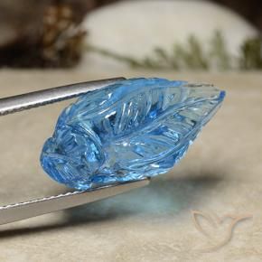 Topaze Bleu ciel naturelle Taille Fleur, 16.08 ct, Transparent