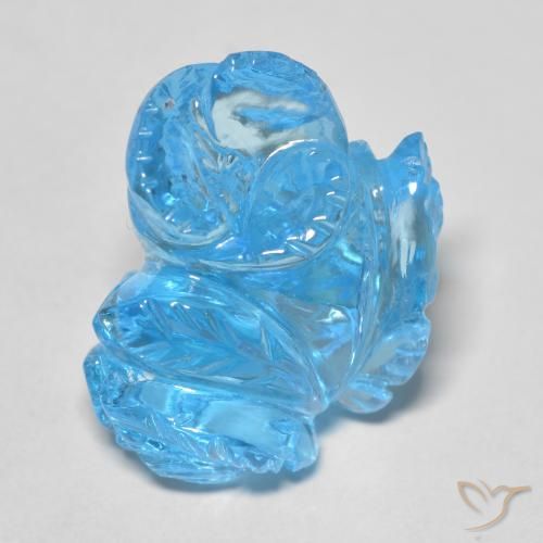 Topaze Bleu Suisse naturelle Taille Fleur, 18.66 ct, Transparent