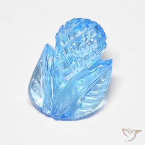 Topaze Bleu ciel naturelle Taille Fleur, 7.44 ct, Transparent