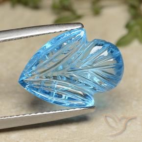 Topaze Bleu Suisse naturelle Taille Fleur, 9.54 ct, Transparent