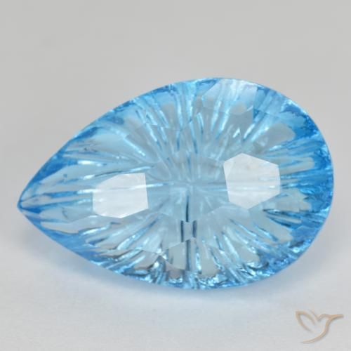 11.55ct Naturel Bleu Suisse Topaze, En forme de poire, Transparent