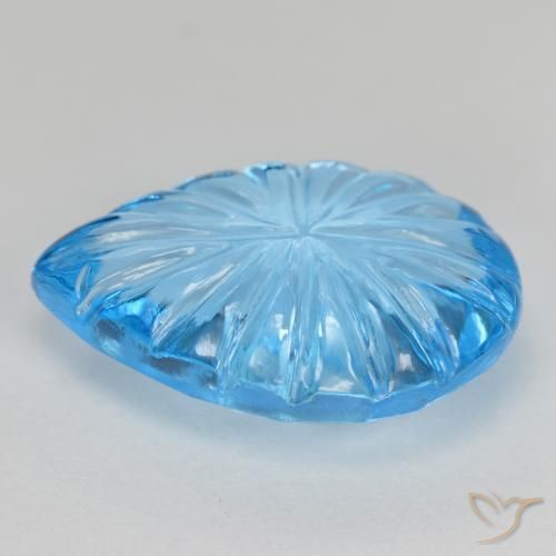 Topaze Bleu Suisse naturelle En forme de poire, 11.55 ct, Transparent
