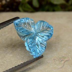 Topaze Bleu Suisse naturelle Taille Fleur, 3.51 ct, Transparent