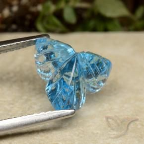 Topaze Bleu Suisse naturelle Taille Fleur, 3.51 ct, Transparent