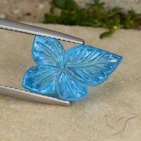Topaze Bleu Suisse naturelle Taille Fleur, 8.01 ct, Transparent