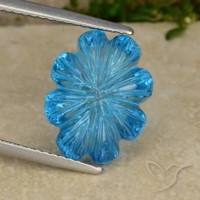 Topaze Bleu Suisse naturelle Taille Fleur, 8.05 ct, Transparent