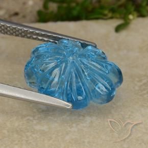 Topaze Bleu Suisse naturelle Taille Fleur, 8.05 ct, Transparent