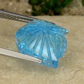Topaze Bleu Suisse naturelle Taille Fleur, 8.41 ct, Transparent