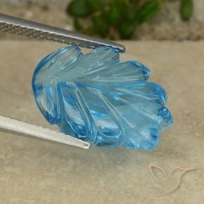 Topaze Bleu Suisse naturelle Taille Fleur, 9.91 ct, Transparent