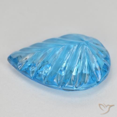 Topaze Bleu Suisse naturelle En forme de poire, 6.79 ct, Transparent