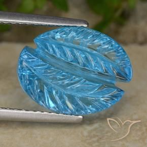 Topaze Bleu Suisse naturelle Taille Fleur, 6.69 ct, Transparent