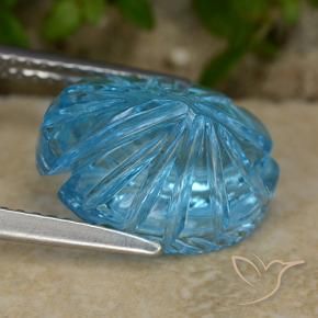Topaze Bleu Suisse naturelle Taille Fleur, 6.69 ct, Transparent