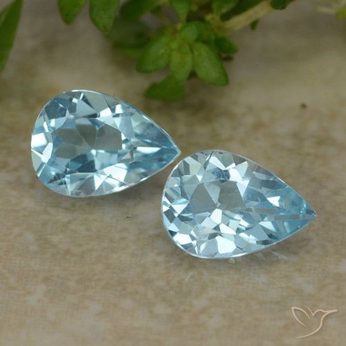 1.65ctw Naturel Bleu ciel Topaze, En forme de poire, VVS-VS