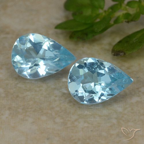 1.48ctw Naturel Bleu ciel Topaze, En forme de poire, VVS-VS
