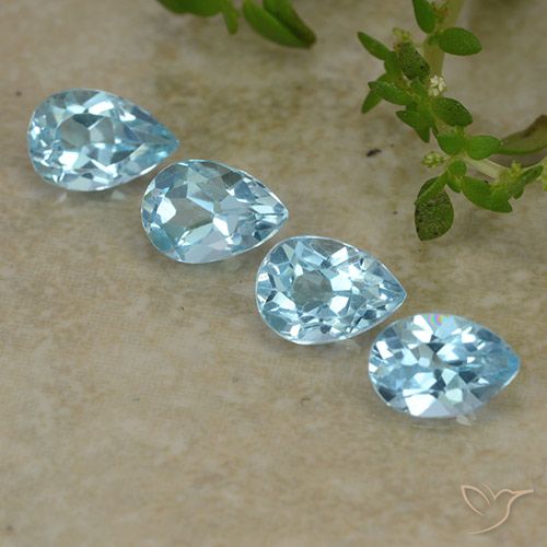 2.19ctw Naturel Bleu ciel Topaze, En forme de poire, VVS-VS
