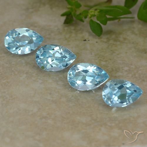 2.07ctw Naturel Bleu Suisse Topaze, En forme de poire, VVS-VS