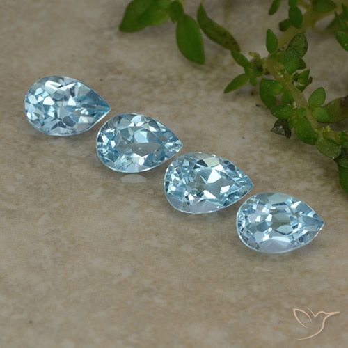 2.17ctw Naturel Bleu ciel Topaze, En forme de poire, VVS-VS