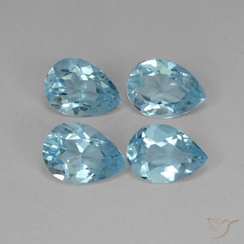 3.29ctw Naturel Bleu ciel Topaze, En forme de poire, VVS-VS