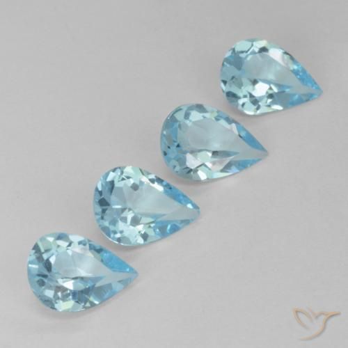2.81ctw Naturel Bleu ciel Topaze, En forme de poire, VVS-VS