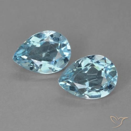1.81ctw Naturel Bleu ciel Topaze, En forme de poire, VVS-VS